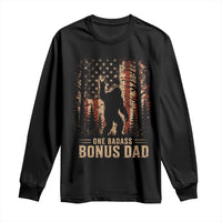 One Badass Bonus Dad Long Sleeve Shirt Vintage Bigfoot Stepdad American Flag