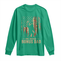 One Badass Bonus Dad Long Sleeve Shirt Vintage Bigfoot Stepdad American Flag