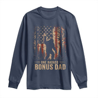 One Badass Bonus Dad Long Sleeve Shirt Vintage Bigfoot Stepdad American Flag