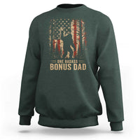 One Badass Bonus Dad Sweatshirt Vintage Bigfoot Stepdad American Flag