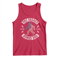 One Badass Bonus Dad Tank Top Vintage Bigfoot Stepdad Birthday Step Dad US Flag