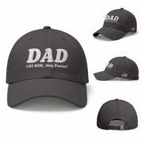 Funny Dad Baseball Cap Like Mom Only Funner Fathers Day