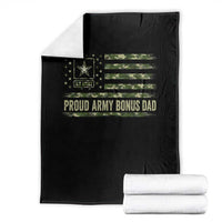 Proud Army Bonus Dad Throw Blanket Vintage Stepdad Birthday Step Dad Camo US Flag