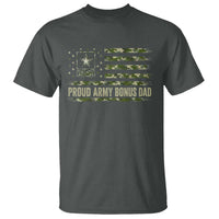 Proud Army Bonus Dad T Shirt Vintage Stepdad Birthday Step Dad Camo US Flag