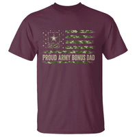 Proud Army Bonus Dad T Shirt Vintage Stepdad Birthday Step Dad Camo US Flag