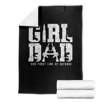 Girl Dad Throw Blanket Vintage Her First Line Of Defense Gun Lovers Fathers Day