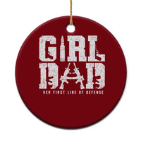 Girl Dad Ceramic Ornament Vintage Her First Line Of Defense Gun Lovers Fathers Day