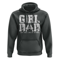 Girl Dad Hoodie Vintage Her First Line Of Defense Gun Lovers Fathers Day