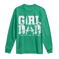 Girl Dad Long Sleeve Shirt Vintage Her First Line Of Defense Gun Lovers Fathers Day
