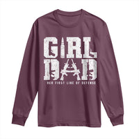 Girl Dad Long Sleeve Shirt Vintage Her First Line Of Defense Gun Lovers Fathers Day