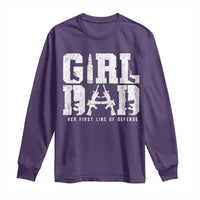 Girl Dad Long Sleeve Shirt Vintage Her First Line Of Defense Gun Lovers Fathers Day