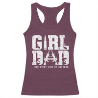 Girl Dad Racerback Tank Top Vintage Her First Line Of Defense Gun Lovers Fathers Day