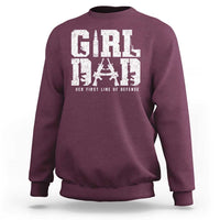 Girl Dad Sweatshirt Vintage Her First Line Of Defense Gun Lovers Fathers Day