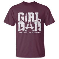 Girl Dad T Shirt Vintage Her First Line Of Defense Gun Lovers Fathers Day