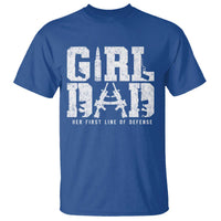 Girl Dad T Shirt Vintage Her First Line Of Defense Gun Lovers Fathers Day