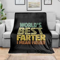 Retro World's Best Farter I Mean Father Throw Blanket Gag Gift Birthday Husband Dad Fathers Day