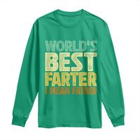 Retro World's Best Farter I Mean Father Long Sleeve Shirt Gag Gift Birthday Husband Dad Fathers Day