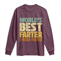 Retro World's Best Farter I Mean Father Long Sleeve Shirt Gag Gift Birthday Husband Dad Fathers Day