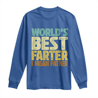 Retro World's Best Farter I Mean Father Long Sleeve Shirt Gag Gift Birthday Husband Dad Fathers Day