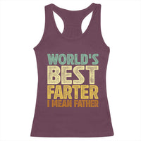 Retro World's Best Farter I Mean Father Racerback Tank Top Gag Gift Birthday Husband Dad Fathers Day