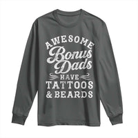 Funny Stepdad Long Sleeve Shirt Awesome Bonus Dads Have Tattoos And Beards