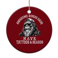 Funny Bigfoot Stepdad Ceramic Ornament Awesome Bonus Dads Have Tattoos And Beards