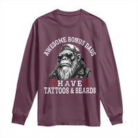 Funny Bigfoot Stepdad Long Sleeve Shirt Awesome Bonus Dads Have Tattoos And Beards