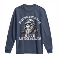 Funny Bigfoot Stepdad Long Sleeve Shirt Awesome Bonus Dads Have Tattoos And Beards