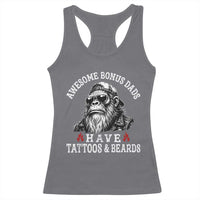 Funny Bigfoot Stepdad Racerback Tank Top Awesome Bonus Dads Have Tattoos And Beards