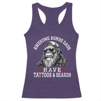 Funny Bigfoot Stepdad Racerback Tank Top Awesome Bonus Dads Have Tattoos And Beards