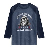Funny Bigfoot Stepdad Raglan Shirt Awesome Bonus Dads Have Tattoos And Beards
