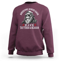 Funny Bigfoot Stepdad Sweatshirt Awesome Bonus Dads Have Tattoos And Beards