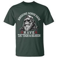 Funny Bigfoot Stepdad T Shirt Awesome Bonus Dads Have Tattoos And Beards