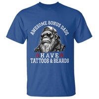 Funny Bigfoot Stepdad T Shirt Awesome Bonus Dads Have Tattoos And Beards