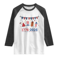 250th Anniversary USA Raglan Shirt Patriotic Watermelon Hotdog Firework 250 Years American 1776 2026 250th 4th July