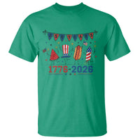 250th Anniversary USA T Shirt Patriotic Watermelon Hotdog Firework 250 Years American 1776 2026 250th 4th July