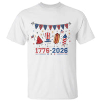 250th Anniversary USA T Shirt Patriotic Watermelon Hotdog Firework 250 Years American 1776 2026 250th 4th July