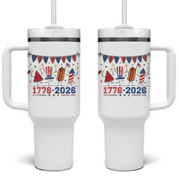 250th Anniversary USA Tumbler With Handle Patriotic Watermelon Hotdog Firework 250 Years American 1776 2026 250th 4th July