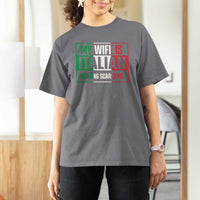 My Wife is Italian Nothing Scares Me T Shirt For Women Funny Husband Italia Flag - Wonder Print Shop