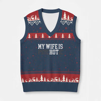 Funny Husband V-Neck Knit Sweater Vest My Wife Is Psychotic Humor Sarcasm - Wonder Print Shop