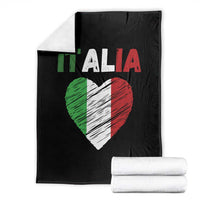 Italian Flag Heart Throw Blanket Retro Vintage Italia Graphic