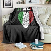 Italian Flag Heart Throw Blanket Retro Vintage Italia Graphic