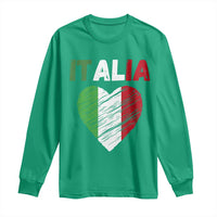 Italian Flag Heart Long Sleeve Shirt Retro Vintage Italia Graphic