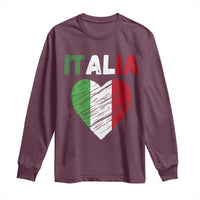 Italian Flag Heart Long Sleeve Shirt Retro Vintage Italia Graphic