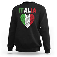 Italian Flag Heart Sweatshirt Retro Vintage Italia Graphic