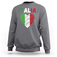 Italian Flag Heart Sweatshirt Retro Vintage Italia Graphic