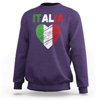 Italian Flag Heart Sweatshirt Retro Vintage Italia Graphic