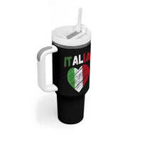 Italian Flag Heart Tumbler With Handle Retro Vintage Italia Graphic