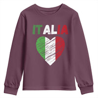 Italian Flag Heart Youth Sweatshirt Retro Vintage Italia Graphic