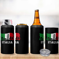 Italian Flag 4 in 1 Can Cooler Tumbler Distressed Style Pisa Tower Colosseum Classic Scooter - Wonder Print Shop